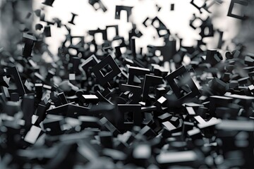 abstract background letters floating in the air. Generative ai