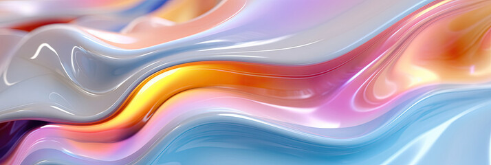 Obraz premium Abstract wavy liquid background with colorful lines.