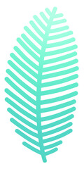Fototapeta na wymiar 3d illustration of green palm leaf isolated.