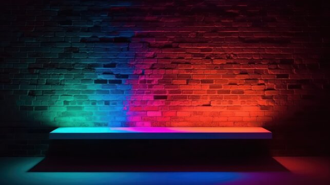neon colored bricks wall  HD 8K wallpaper Stock Photography Photo Image

