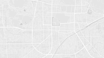 Background Matsuyama map, Japan, white and light grey city poster. Vector map with roads and water. Widescreen proportion, flat design roadmap.