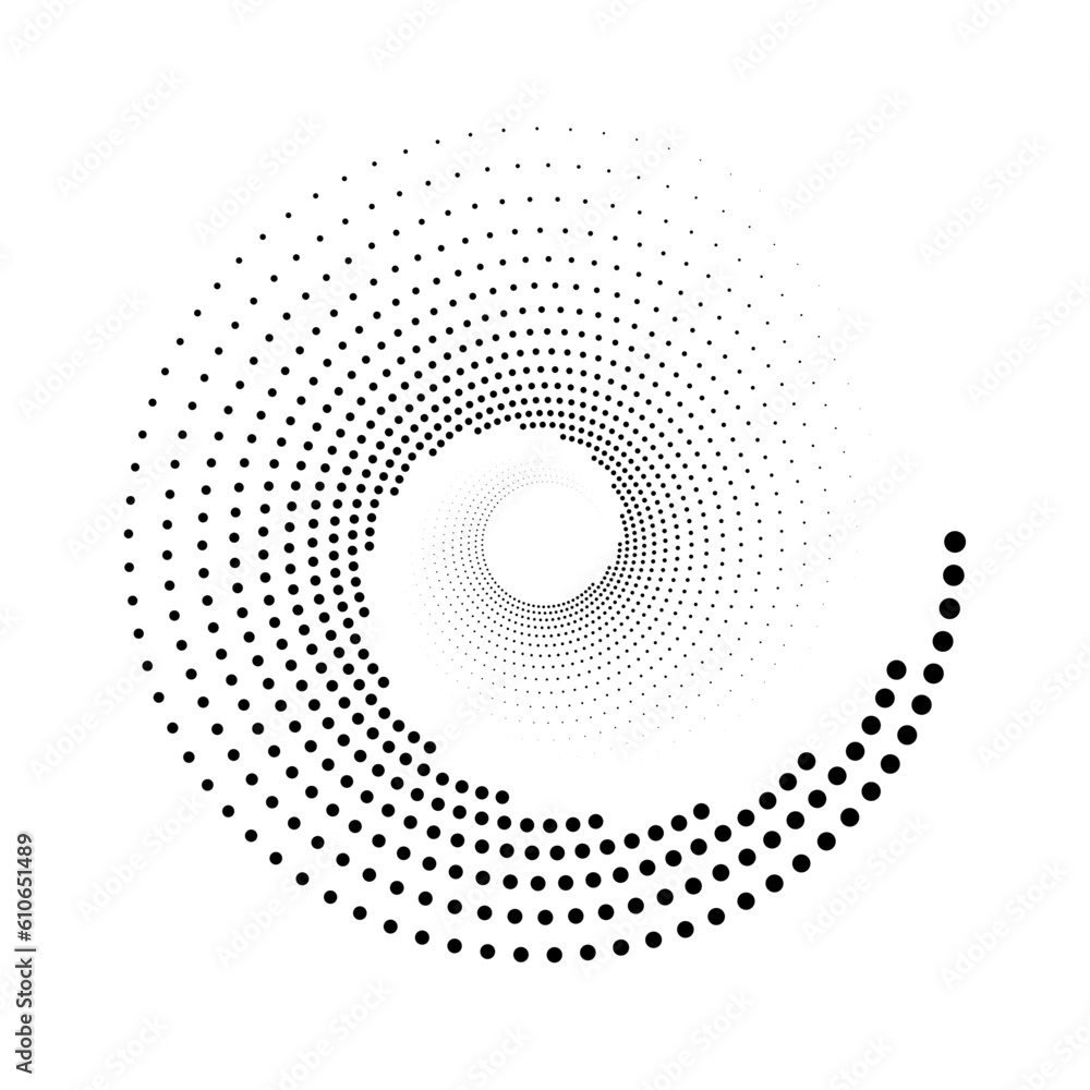 Poster abstract spiral dots shape element