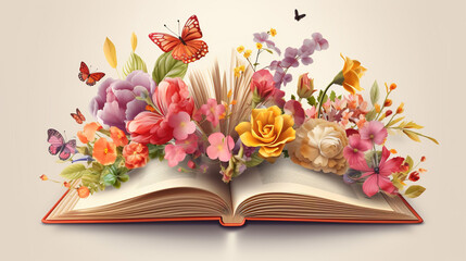 3D Colorful Flowers Book