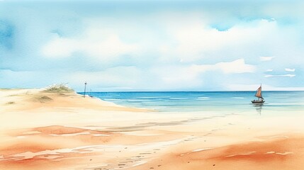 Pastel colors light watercolors of a sunny day
