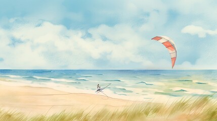 Pastel colors light watercolors of a sunny day