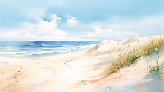 Pastel colors light watercolors of a sunny day