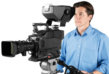 Closeup of a Camera Operator Filming