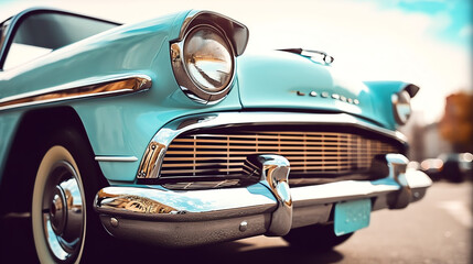 Blue retro car