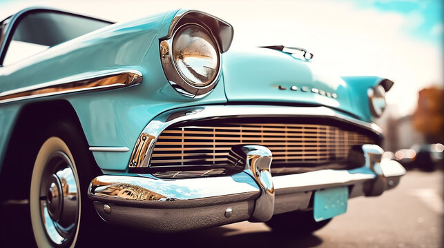 Blue Retro Car