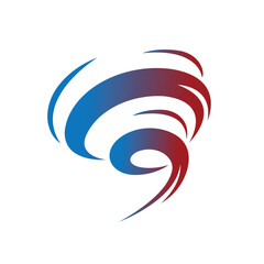 Tornado logo symbol color gradation, Abstract Storm vector illustration