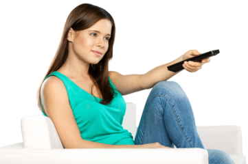 Woman Using Remote Control