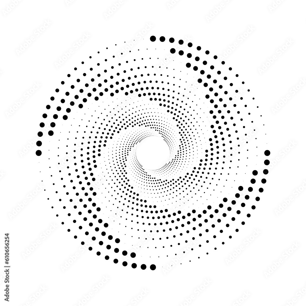 Poster abstract spiral dots shape element