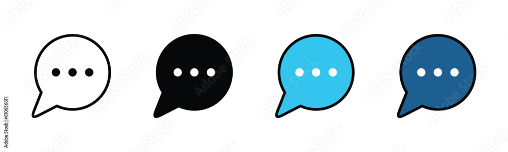 Poster chat icon vector in line and flat style. chat, talk, speech bubble icon symbol on white background w