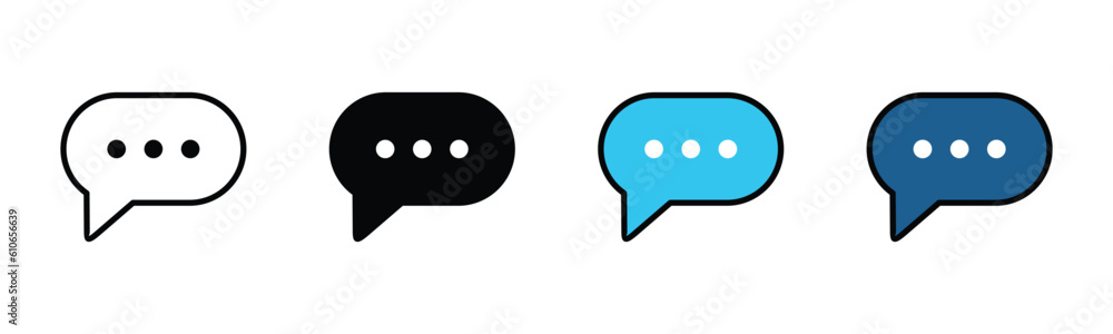 Poster chat icon vector in line and flat style. chat, talk, speech bubble icon symbol on white background w