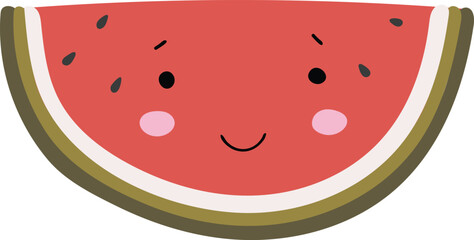 Cute fruit vector, Fruit with face, Happy pear vector, Summer fruit with eyes, Kids funny illustration