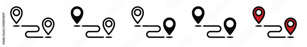 Poster tracking map pin icon vector. track shipment icon symbol on white background with editable stroke fo