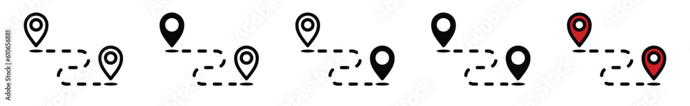 Poster tracking map pin icon vector. track shipment icon symbol on white background with editable stroke fo