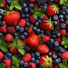 Assorted summer different berries as a background.