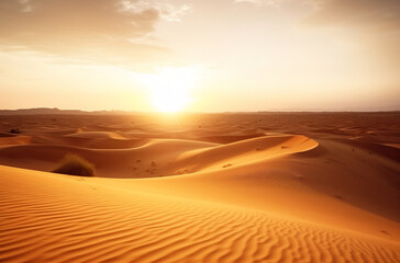Fototapeta na wymiar Sand Dunes at Sunrise, sunset at desert