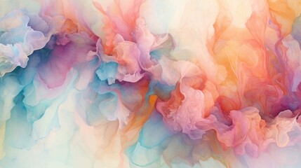 Fototapeta premium Feminine alcohol ink background, luxury dreamy illustration with beautiful color palette, minimal painting design for wallpaper or print, creative hand drawn art, watercolor or oil - Generative ai