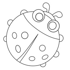 Ladybug isolated on white background sketch, great for kids coloring pictures