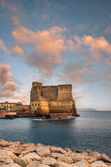 Castel dell'Ovo (Egg Castle) is a medieval fortress and main landmark of Naples, Naples, Italy