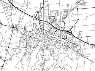 Vector road map of the city of  Cesena in the Italy on a white background.