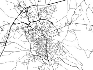 Vector road map of the city of  Viterbo in the Italy on a white background. - obrazy, fototapety, plakaty
