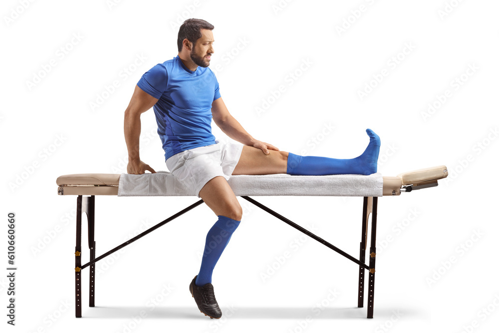 Wall mural Sports athlete sitting on a therapy table - Wall murals