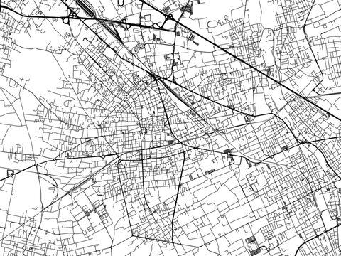Vector road map of the city of  Busto Arsizio in the Italy on a white background.