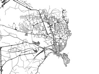 Obraz premium Vector road map of the city of Siracusa in the Italy on a white background.