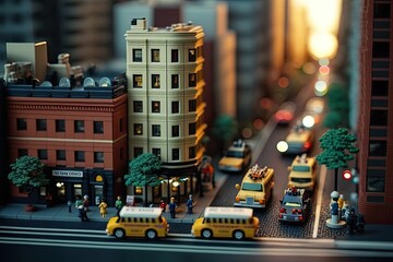 Toy of the traffic in the city. Generative AI.