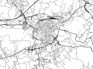 Vector road map of the city of  Terni in the Italy on a white background.