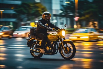 motorcycle on the street - Illustration created with generative ai