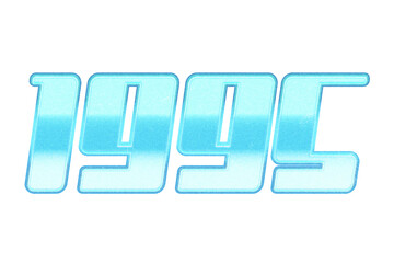 Year 1995 in retro typographic style. Isolated collage element on transparent background