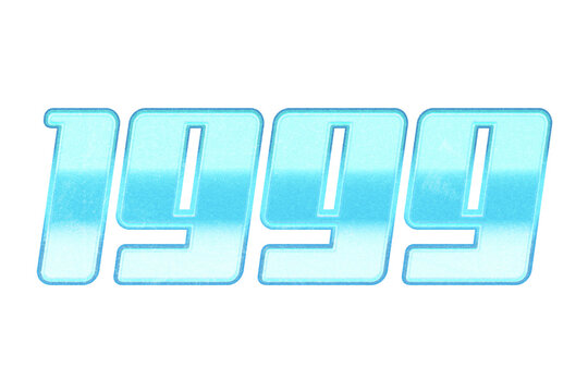 Year 1999 in retro typographic style. Isolated collage element on transparent background