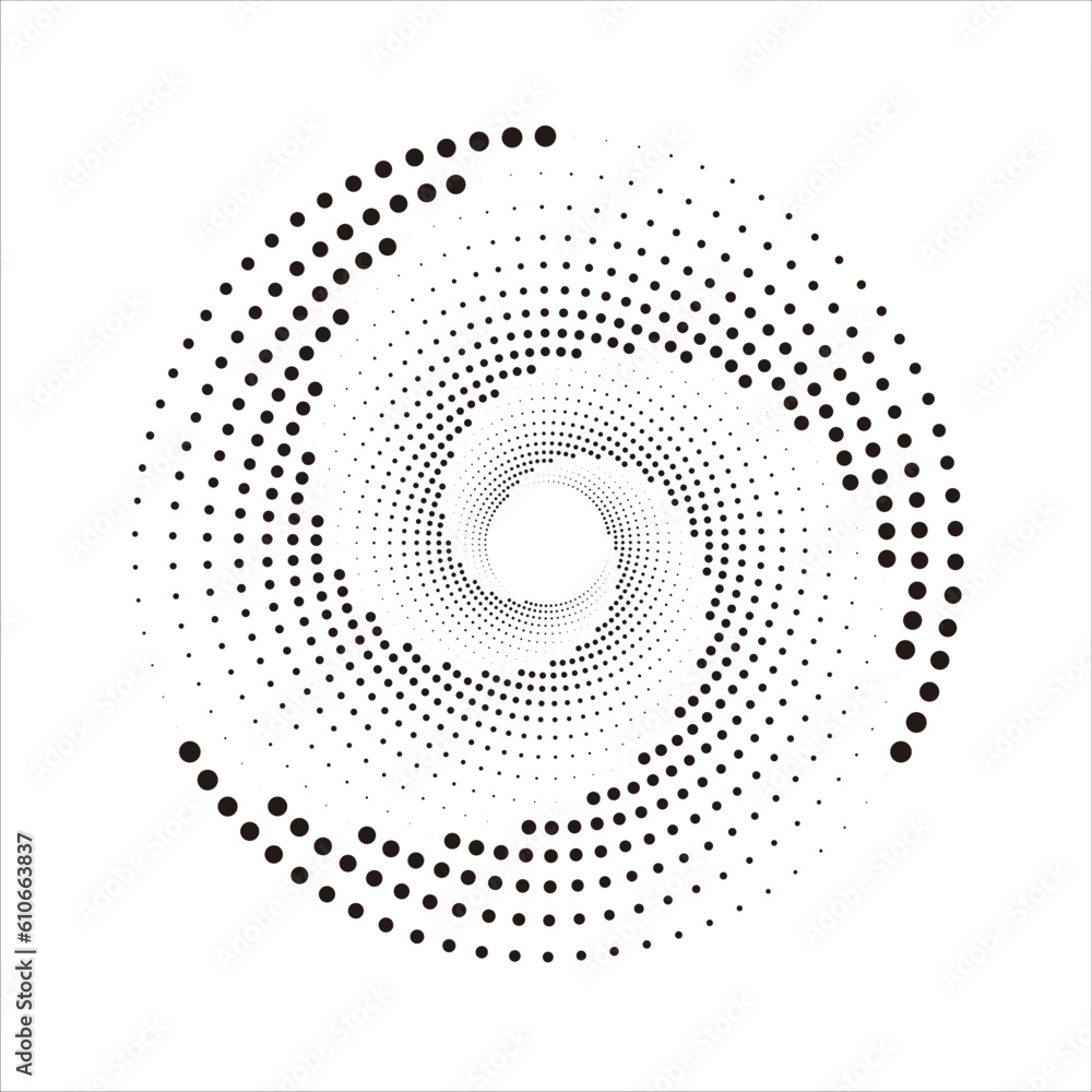 Poster abstract spiral dots shape element