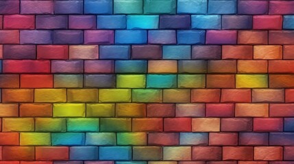 colorful brick  wall background, generative AI 