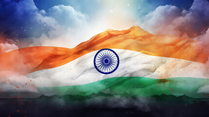 Indian flag artistic illustration Independence day