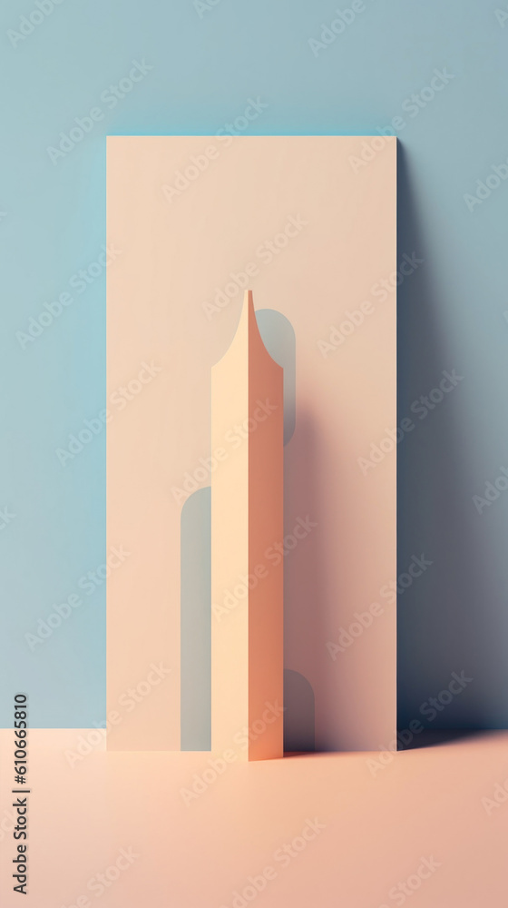 Poster a magazine with a picture of a building on it. generative ai image.