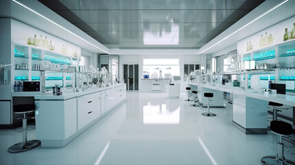 Fototapeta na wymiar Clean and modern pharmaceutical lab