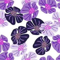 Fototapeta na wymiar Contemporary big bud flower seamless pattern. Cute stylized flowers background.