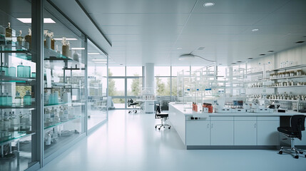 Clean and modern pharmaceutical lab