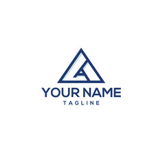 Simple minimal neat and clean triangle shaped monogram logo design.
