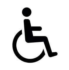 Wheelchair icon or symbol. handicapped symbol or sign. disabled people flat icon. Vector illustration