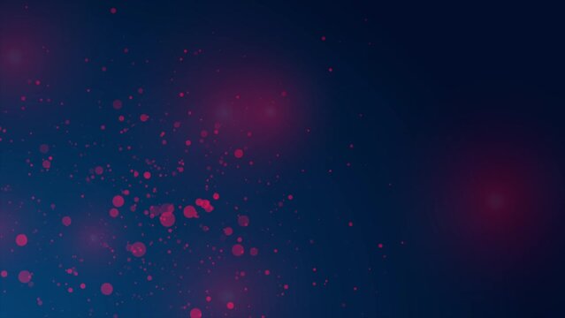 Shiny sparkling red purple particles on dark blue background. Seamless looping motion design. Video animation Ultra HD 4K 3840x2160