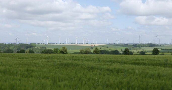 D&ouml;renhagen, Germany - 06/02/2023: Very large wind turbine farm near D&ouml;renhagen