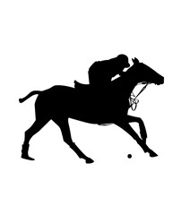 silhouette of people riding a horse in polo sport
