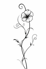 A flower in the form of line drawing art.