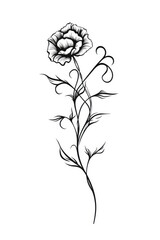 A flower in the form of line drawing art.